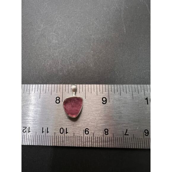 NEW Pink tourmaline sterling silver pendant 1.29 grams - Picture 4 of 11
